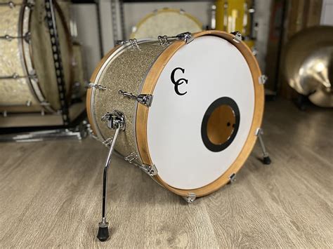 Candc 12x18 Keller Maple Bass Drum Ginger Glass Glitter Reverb