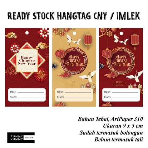 Jual Hang Tag Imlek Cny Kartu Ucapan Imlek Hampers Imlek Pcs