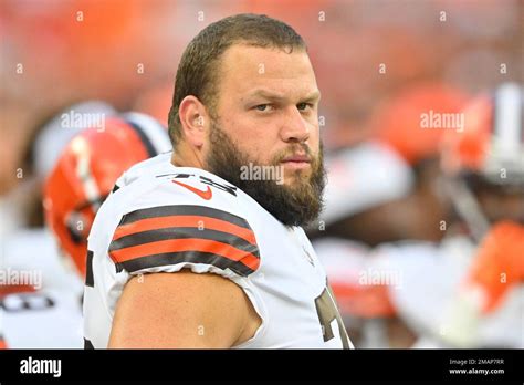 Cleveland Browns Guard Joel Bitonio Stands On The Field During An Nfl