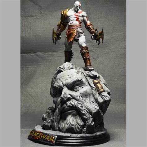 Nouveau God Of War 3 Kratos sur Zeus Tête Résine FIGURE Statue Fans ...