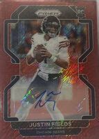 Justin Fields Prizm Rookie Autographs Red Shimmer Psa