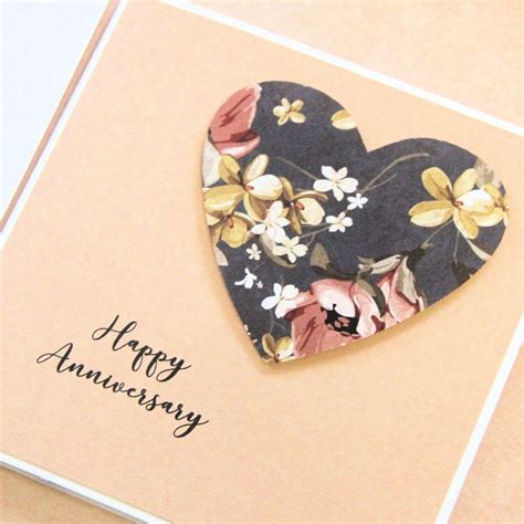 Handmade Happy Anniversary Card. Anniversary Gift. Paper Anniversary Card. | the little card ...