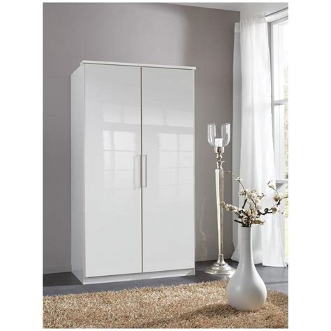 Armoire 2 portes lingère GABY laque blanc brillant