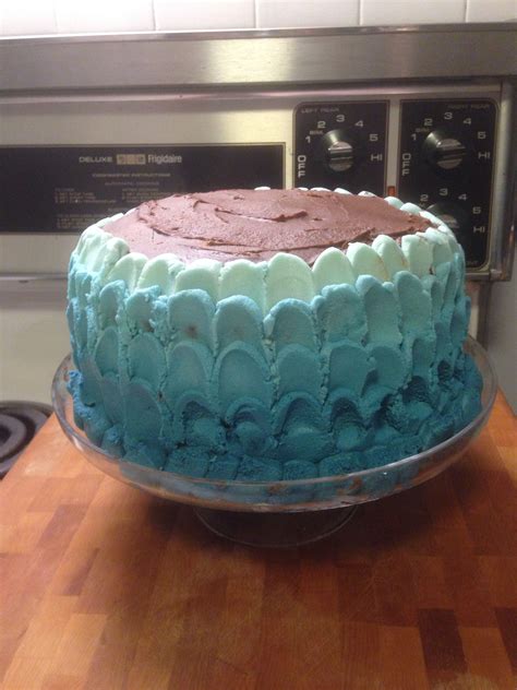 Blue Ombré Birthday Cake Cake Desserts Birthday Cake