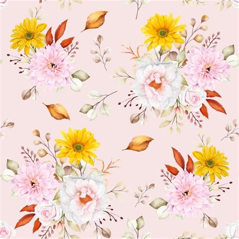 Beau Motif Floral D été Sans Couture Vecteur Gratuite