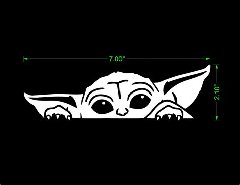 Mandalorian Grogu Sticker Baby Yoda Vinyl Decal The Child Etsy Hong Kong