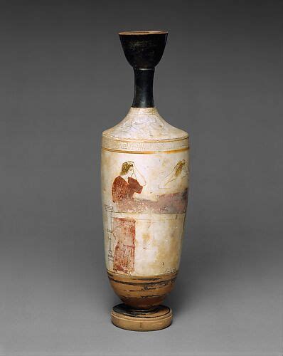 Attributed To The Sabouroff Painter Terracotta Lekythos Oil Flask