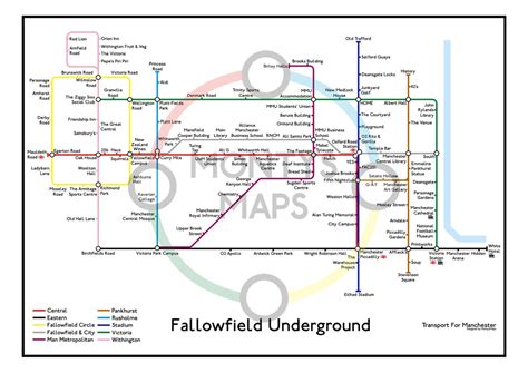 Manchester Fallowfield Underground Map | Etsy