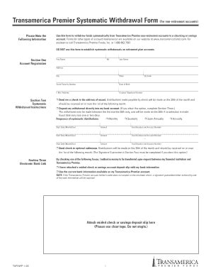 Transamerica K Withdrawal Fill Online Printable Fillable Blank