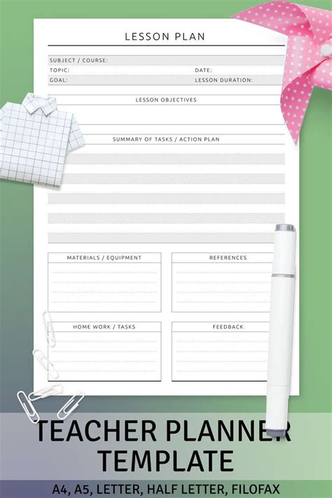 A Teacher Planner With Pink Polka Dots On It