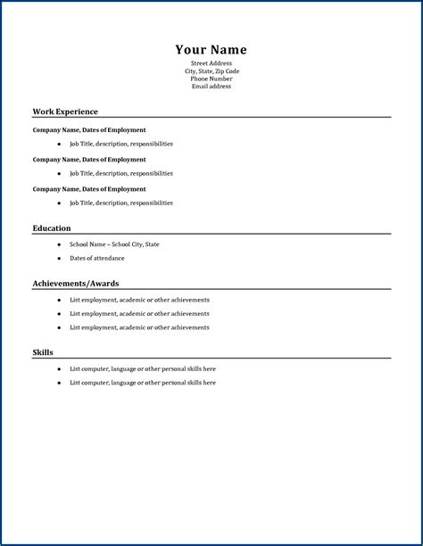 Simple Example Of Resume Resume Resume Examples Q Jk Qyar