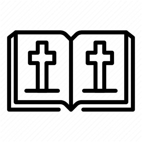 Bible, book, cross, god, holy, jesus, logo icon