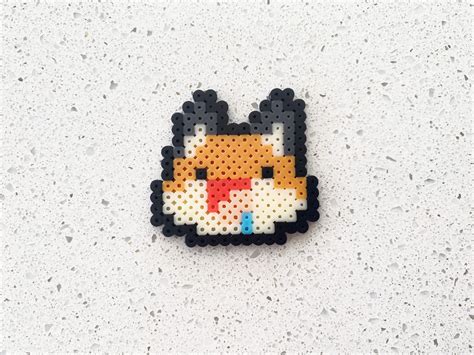 Cute Fox Emoji pixel Perler Beads Art Can Be Fridge Magnet - Etsy