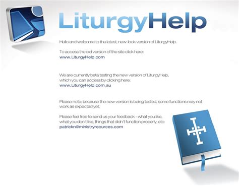 Liturgy Help - RE e News Term 1 2012