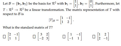 Linear Algebra Standard Matrix Of A Transformation Matrix