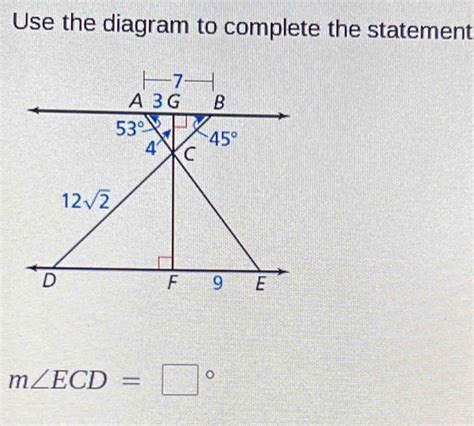 Solved Use The Diagram To Complete The Statement M ECD Geometry