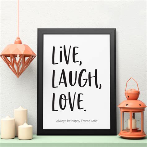 Gorgeous Personalised Gifts A Contemporary Live Laugh Love