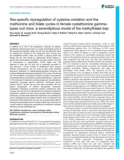 Sex Specific Dysregulation Of Cysteine Oxidation And The Methionine And