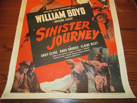 1948 Sinister Journey One Sheet Movie Poster Linen Backed Fn Hopalong Cassidy Ebay