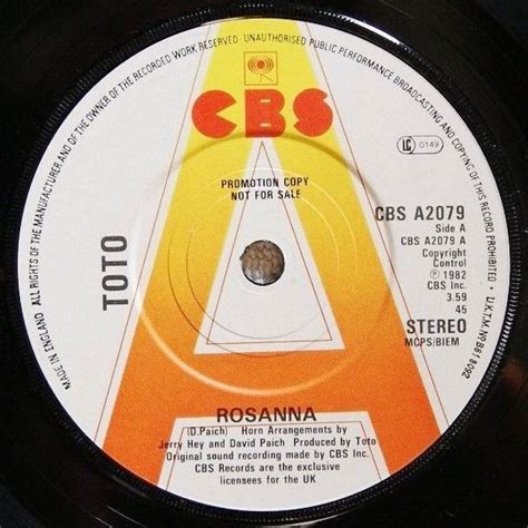 Toto Rosanna Vinyl Records and CDs For Sale | MusicStack