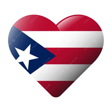 Puerto Rico Flag Love Shape Vector Transparent Background Puerto Rico