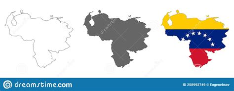 Mapa Muy Detallado De Venezuela Con Frontera Ilustración del Vector