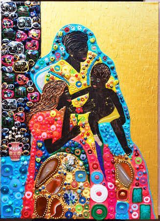 African American Art Canvas Large Painting Black Women Friends Gustav Klimt Nude Erotic Figure