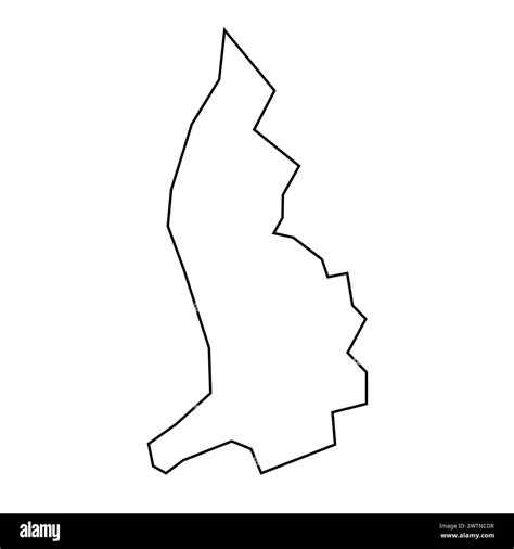 Liechtenstein Country Thin Black Outline Silhouette Simplified Map