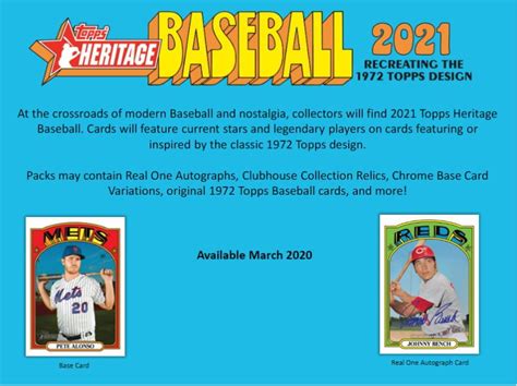 Topps 2021 Heritage MLB Baseball Trading Cards Retail Blaster Box 72