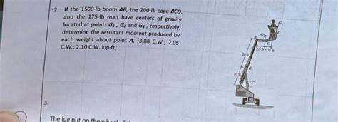 Solved 2 If The 1500−lb Boom Ab The 200−lb Cage Bcd And