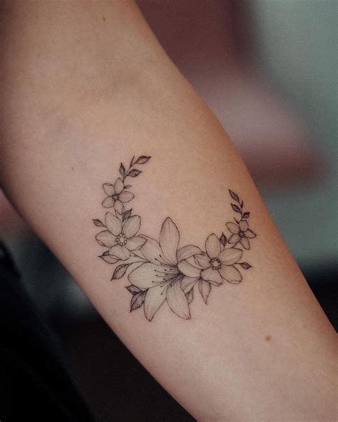 Alina Fineline Tattoo Artist On Instagram Lily Forgetmenot