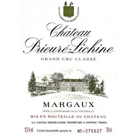 Château Prieuré Lichine 1988 Margaux 4ème Grand Cru Classé Prix