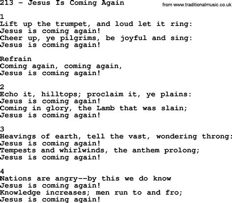 Adventist Hymnal Song 213 Jesus Is Coming Again With Lyrics PPT