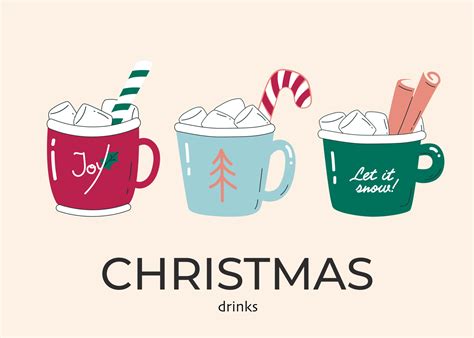 Vector Collection Of Hot Drink In A Cute Mug Autumn And Winter Holidays Set Vector Art