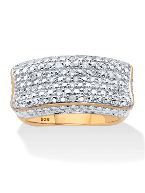 Palmbeach Jewelry Tcw Diamond Bar Ring With Square Back In Gold