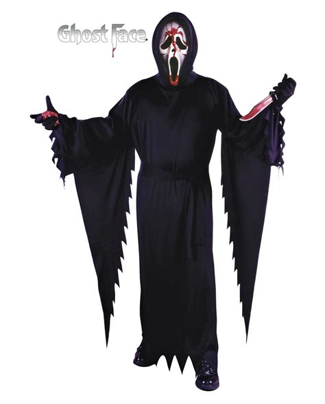 Scream Costume With A Bloody Mask As Ghostface Robe Of Wes Craven`s