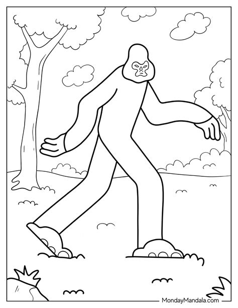 Yeti Bigfoot Sasquatch Coloringhome Popular Coloringoo Sketch Coloring Page