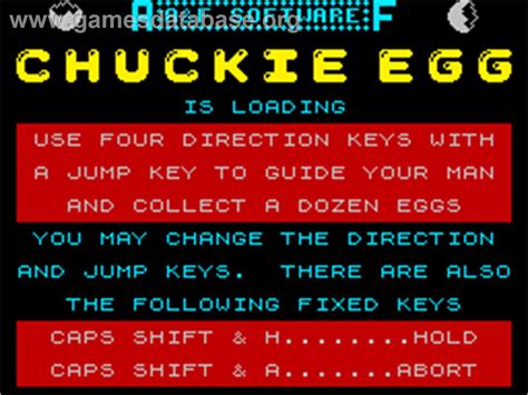 Chuckie Egg Sinclair ZX Spectrum Artwork Title Screen