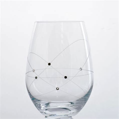 Galaxy Spirals Stemless Wine Glasses Set Of 2pc In A T Box Julianna Glass