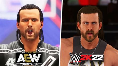 Aew Game Vs Wwe K Gameplay Graphics Comparison Side By Side Youtube