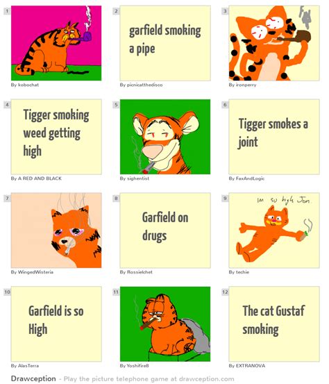 Garfield Smoking A Pipe Drawception