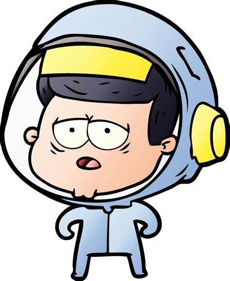 Astronauta Cansado Dos Desenhos Animados Vetor No Vecteezy