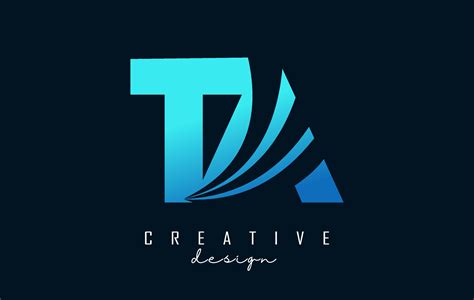 Creative Blue Letters TA T A Logo With Leading Lines And Road Concept