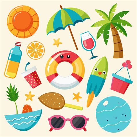 Summer Clip Art Vector Illustration Design Premium Ai Generated Vector