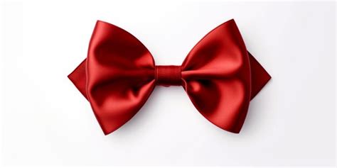 Premium Photo Elegant Red Satin Bow Tie Isolated On White