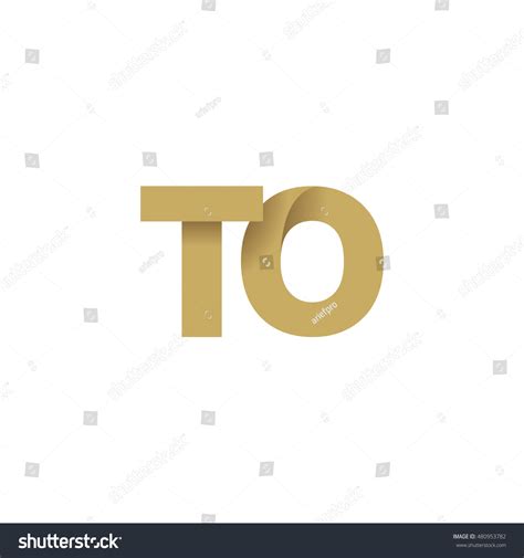 Initial Letters TO Overlapping Fold Logo Brown Royalty Free Stock