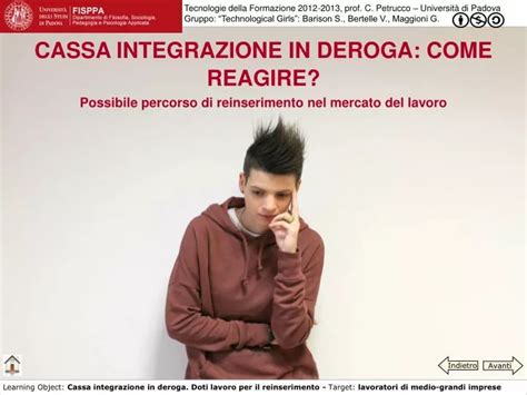 PPT CASSA INTEGRAZIONE IN DEROGA COME REAGIRE PowerPoint