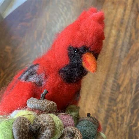 Needle Felted Cardinal Virtual Workshop Sabbathday Lake Shaker Village