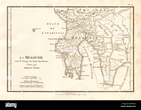 Messenian Gulf Ancient Greece Messénie Mani Peninsula Tardieu 1832