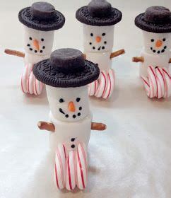 Marshmallow Snowmen on Candy Cane Sleds + DIY Tutorial